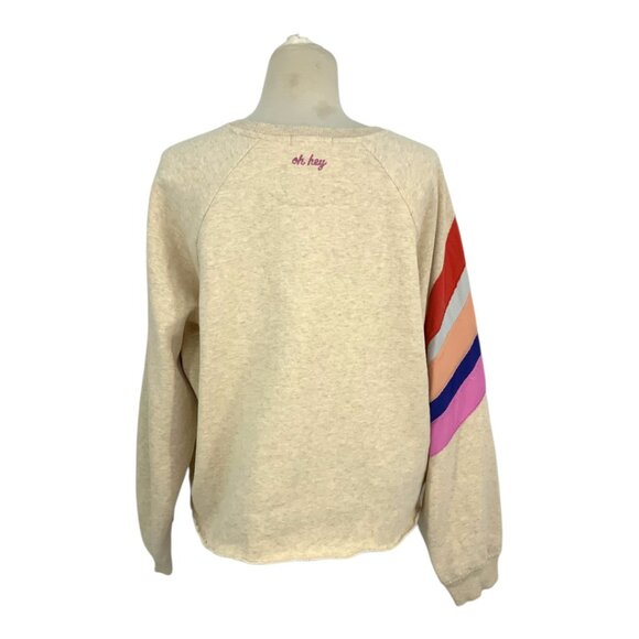 Marine Layer Archives Summit Sweatshirt Wave Striped Antique White Size XL $98 - Picture 9 of 9
